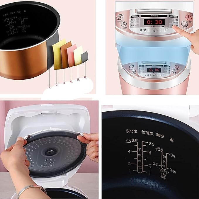 Rice Cooker Household Multifunctional Rice Cooker Non-Stick Inner Pot Reservation and Heat Preservation for 1-4 People (A) (A)