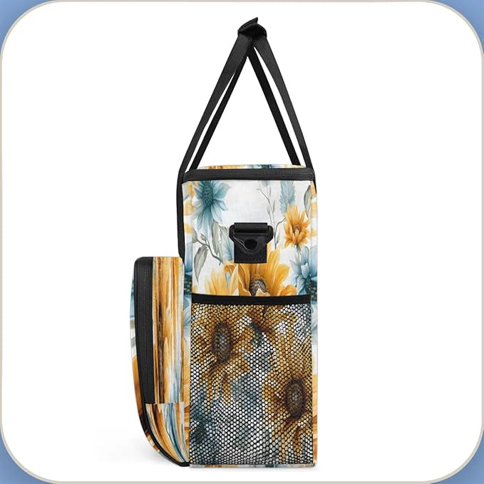 Sunflowers Pattern Coffee Maker Travel Bag for K-Mini or K-Mini Plus Single Serve Coffee Brewer Portable Storage Tote Case for Tarvel