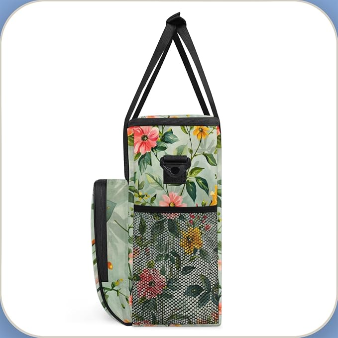 Petal-soft Flower Coffee Maker Carrying Bag Portable Travel Storage Tote Bag Compatible with K-Mini or K-Mini Plus Single Serve Coffee Brewer Carrying Case with Multiple Pockets &amp Shoulder Strap