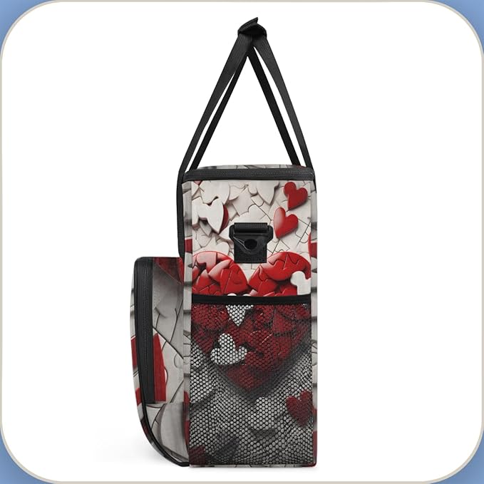 Heart Jigsaw Coffee Maker Carrying Bag Portable Travel Storage Tote Bag Compatible with K-Mini or K-Mini Plus Single Serve Coffee Brewer Carrying Case with Multiple Pockets &amp Shoulder Strap