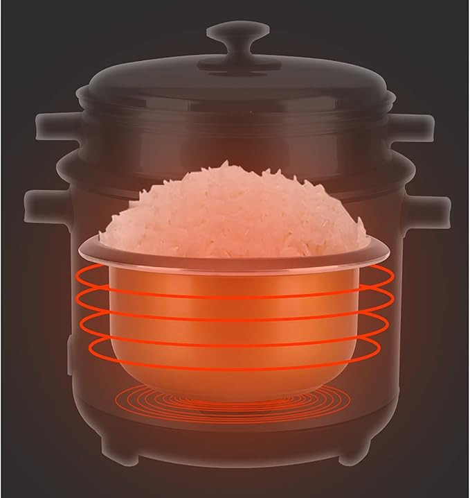 Rice Cooker &amp Steamer 2/3/4/5L Small Capacity Gold Aluminum Alloy Non-Stick Liner for Family Dormitory for 1~7 People Rice Cooker(4L)