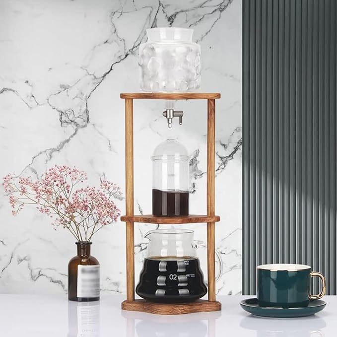 Ice Brew Coffee Maker Drip Ice Coffee Maker Ice Drip Cup Cold Brew Coffee Drip Maker 600ml for Home Office Cafe