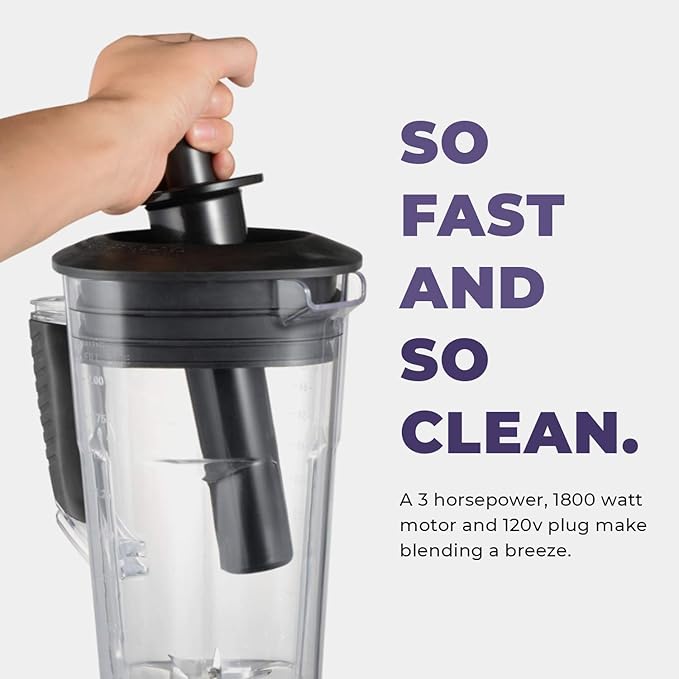 Cleanblend Commercial Blender with 5-Year Full Warranty - 1800W 3HP 64oz High-Performance Professional Countertop Blender with Stainless Steel Blades