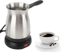 Turkish Coffee Maker 600ml Coffee Warmer Pot with Ergonomic Handle Stainless Steel Turkish Coffee Kettle for Home Electric Turkish Coffee Machine Heats Water Milk Coffee