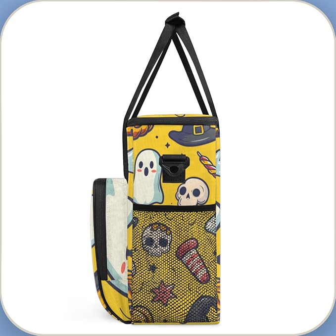 Halloween Pumpkin Coffee Maker Carrying Bag Bright Pumpkin Travel Storage Bag Compatible with K-Mini or K-Mini Plus Single Serve Coffee Brewer Carrying Case with Multiple Pockets &amp Shoulder Stra