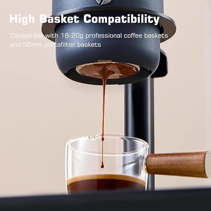 STARSEEKER Super58 Portable Espresso Machine 18-20g Adjustable Pressure USB-C Car Coffee Maker for Camping RV Hiking &amp Office w/Folding Bracket &amp Carry Bag (black)