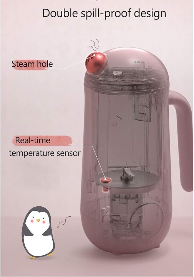 Mini Soymilk Machine Portable Soy Milk Rice Paste Maker Electric Juicer Blender Food Grinding Heating Processor 350ml(Black-JoJo's Bizarre Adventure1)
