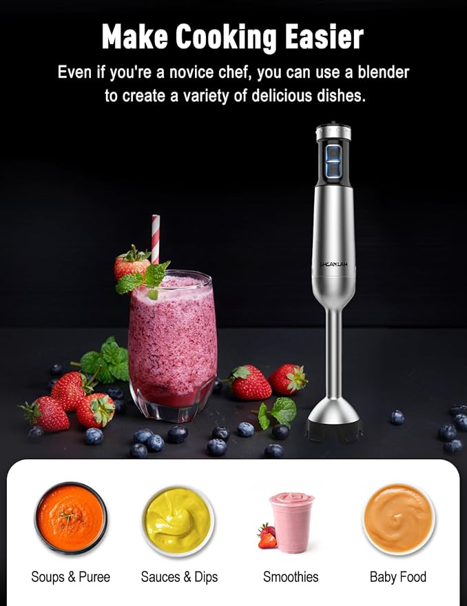 1000W Powerful Immersion Blender handheld and Whisk