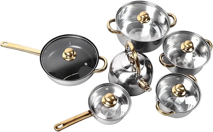 Kitchen Cookware Set Pot Lids Versatile 12 Pieces Kitchen Cookware Pots for Cooking