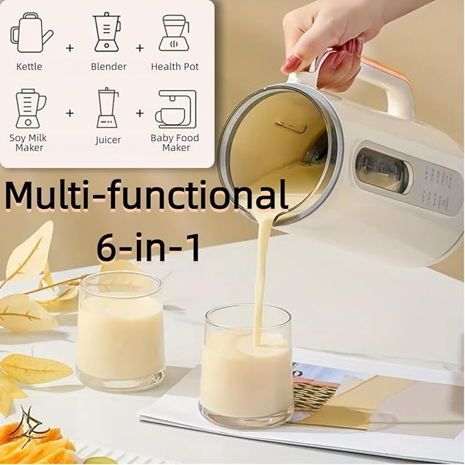 Automatic Nut Milk Maker Machine &amp Almond Milk MakerSelf-Cleaning Multifunctional SoyOatCoconut MilkOat MilkJuice &amp Porridge MakerDelay Start&amp12H Keep Warm/Boil Water/Low-Noise