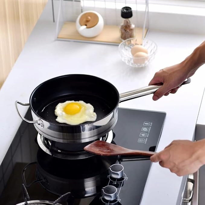 Pot Set Cookware Set 12 Piece Stainless Steel Kitchen Cooking Pot Pan Sets Induction Saucepan Casserole with Tempered Glass Lid