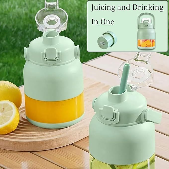 Portable Blender 27 Oz Electric Citrus Juicer with Straw and Two Lids Multifunctional Large-Capacity Wireless Blenders for Smoothies Shakes Food Prep &amp Frozen Blending (green2pcs)