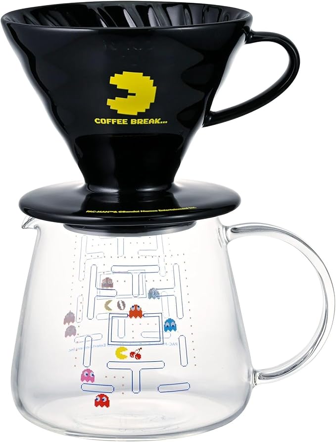 HARIO V60 Ceramic Dripper Set with PAC-MAN