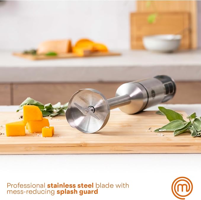 MasterChef Immersion Blender HandheldStainless Steel Hand Held Blending Stick EmulsifierPuree Blender for Making Baby FoodSoupSaucesPowerful 400W Motor with Variable Speed Control(Pack of 12)
