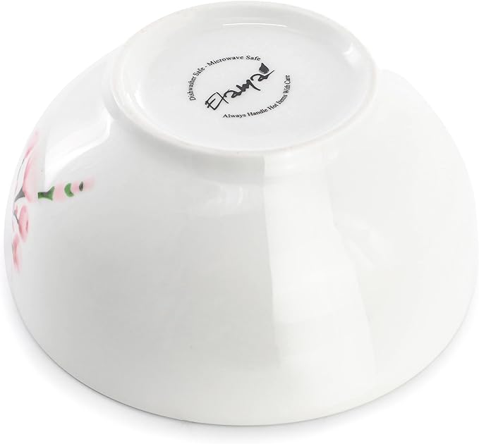 Elama Tamara 12 Piece Cherry Blossom Porcelain Dinnerware Set Service for 4 in White and Pink
