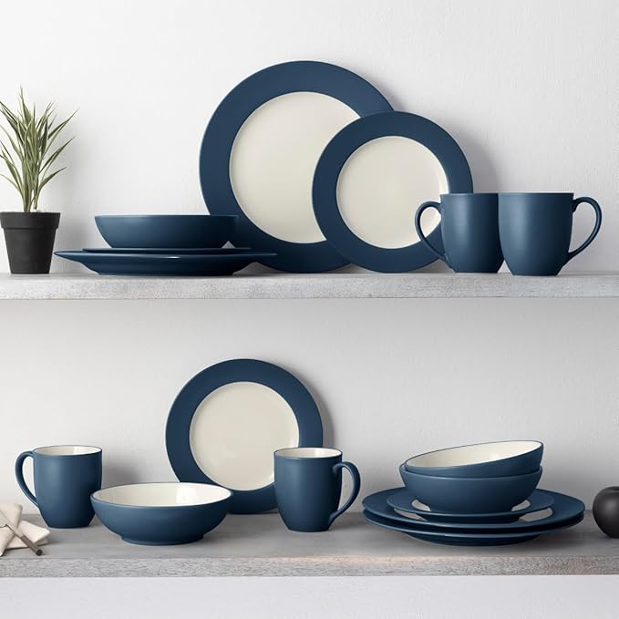 Noritake Colorwave Blue 16-Piece Rim Set Service for 4 in Blue