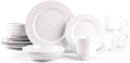 Pearl Dots Stoneware Dinnerware Set (16pc Set White)