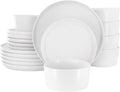 Elama Josh 18 Piece Round Stoneware Dinnerware Set Tableware Set Service for 6 (White)