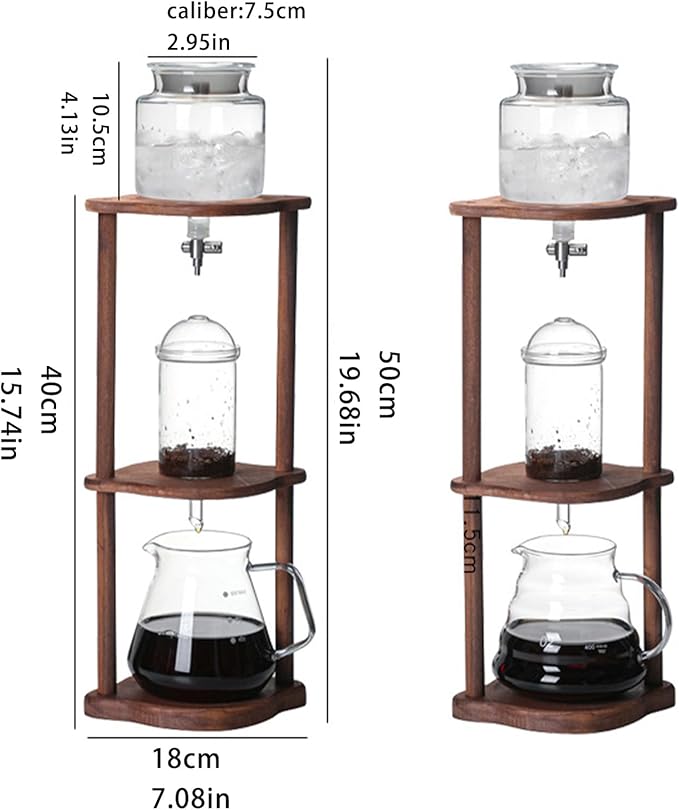 Maker Vertical Glass Container Cold Brew Drip Tower Iced Coffee Ice Drip Cold Brew Coffee Maker Slow Drip Ice Chilling Tower Large Capacity Cold Brew Coffee Maker for Commercial Office(Size:A)