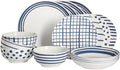 Home 16-Pieces Dinnerware Set Plate Bowl Water Cup Bowl Dish Household Round Dish Set
