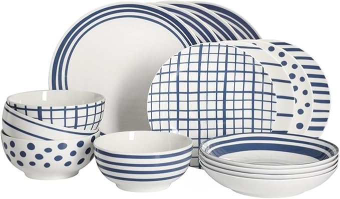 Home 16-Pieces Dinnerware Set Plate Bowl Water Cup Bowl Dish Household Round Dish Set