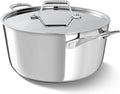 Calphalon Premier Polished 5-Ply Stainless Steel Cookware w/Turbo Heat Tech 6Qt Stock Pot with Lid Induction Oven Safe 500F PFOA Free Polished Stainless Silver
