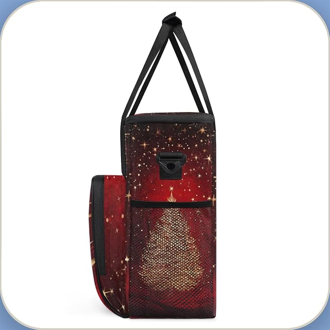 Christmas Tree Coffee Maker Carrying Bag Glitter Tree Travel Storage Bag Compatible with K-Mini or K-Mini Plus Single Serve Coffee Brewer Carrying Case with Multiple Pockets &amp Shoulder Strap