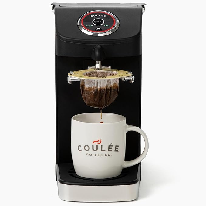 SWIRL Single Serve Pour Over Coffee Maker Electric Kitchen Appliances Plastic Free Brewing Use with Cups or Mugs Automated Pour Over Black
