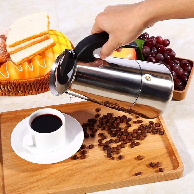 Coffee Maker Coffee Maker Asixx Stainless Steel Coffeemaker or Press Coffee Maker Perfect for Using in Home or Office 4 Sizes(450ml)