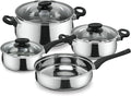 MAGEFESA Deliss 7-Piece Stainless Steel Cookware Set – Includes 2 Stockpots Saucepan &amp Deep Sauté Pan – Induction Compatible All Stovetops Dishwasher Safe