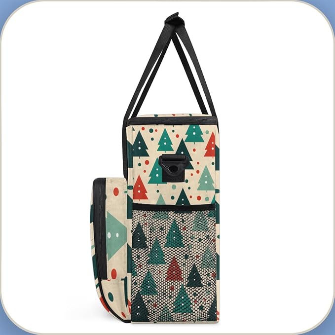 Cartoon Tree Coffee Maker Carrying Bag Xmas Tree Travel Storage Bag Compatible with K-Mini or K-Mini Plus Single Serve Coffee Brewer Carrying Case with Multiple Pockets &amp Shoulder Strap
