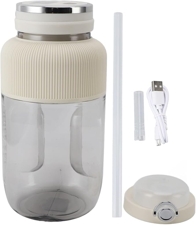 Pssopp Size Blenders for Smoothies and Shakes Electric Cup Smoothie Baby Food Mixing Machine with Powerful MotorPortable Blender for Home Travel (White)