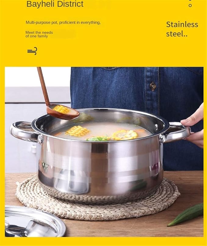 5pcs Cookware Set Stainless Steel Pot Set Soup Pot Cooking Induction Cooker Milk Noodles Stew Pot Kitchen Casserole