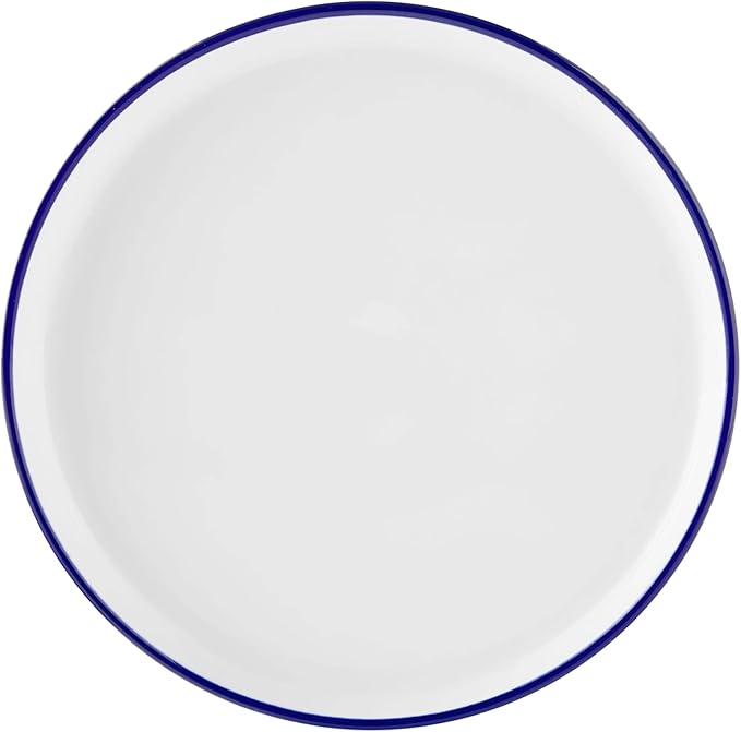 12-Piece Blue Rim Stoneware Dinnerware Set