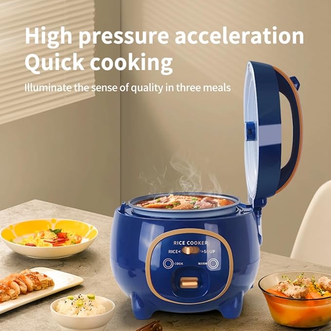 1.8L Small Rice Cooker &amp Steamer5 cups Steaming Basket Removable Non-Stick Bowl Dishwasher SafeOne-Click Steam &amp Cook Auto Keep Warm