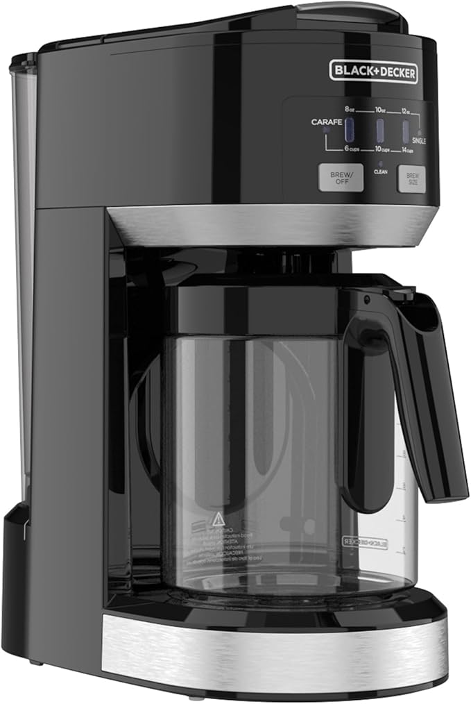 Black+Decker Dual Brew 14-Cup Carafe Single Serve Coffee Maker with Auto-Clean Function Compact Design K-Cup &amp Reusable Ground Filter Compatible with 70 oz. Water Reservoir &amp Fast Brew Techn