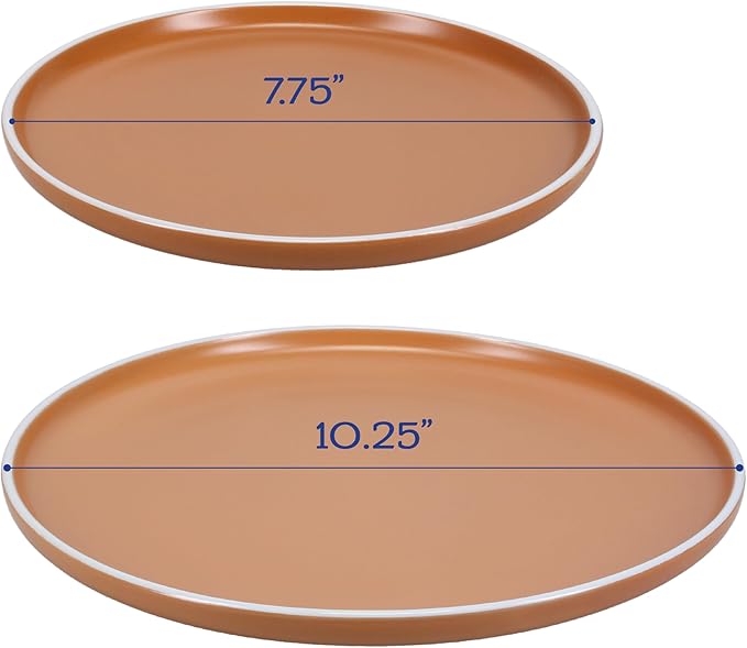 BIA Cordon Bleu Stoneware Tempo 16-Piece Dinnerware Set Double Bowl Terracotta
