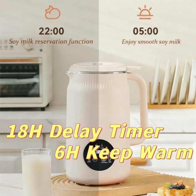 The 8-In-1 Multifunction Nut Milk &amp Juice Maker 2026 Upgraded Nutmilk Maker Blender Automatic Soybean Juice Machines with Timer Self-Cleaning and Keep-Warm Suitable for Home Kitchen (A1)