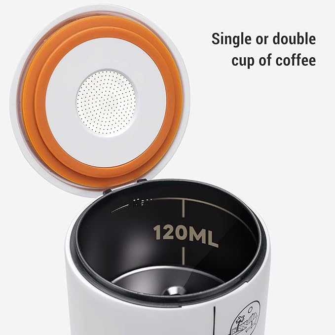 Portable Electric Coffee Maker Cordless Rechargeable 17 Bar Pressure Capsule Coffee Machine with Intelligent Control Panel for Outdoor Travel Camping Home Office (White)