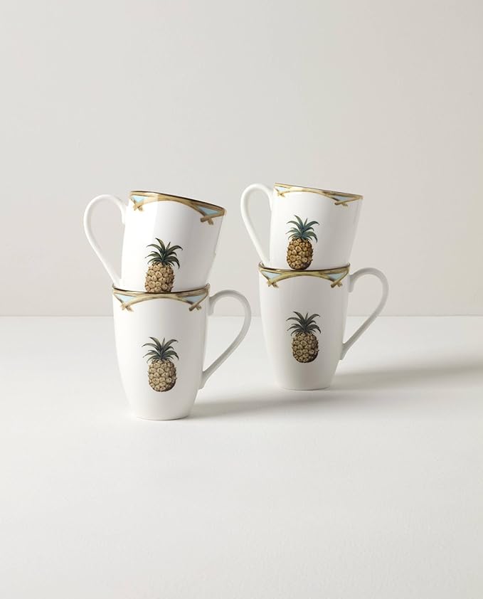 Lenox 897299 British Colonial Bamboo Mugs Set of 4