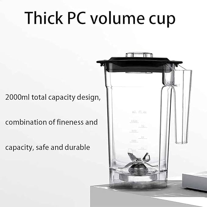 Smoothie Blender 2L Commercial Stand Mixer 2200W Multifunctional Blender Mixer Pulse Function Adjustable Speed Automatic Cleaning 17000 R/Min Smoothie Blender