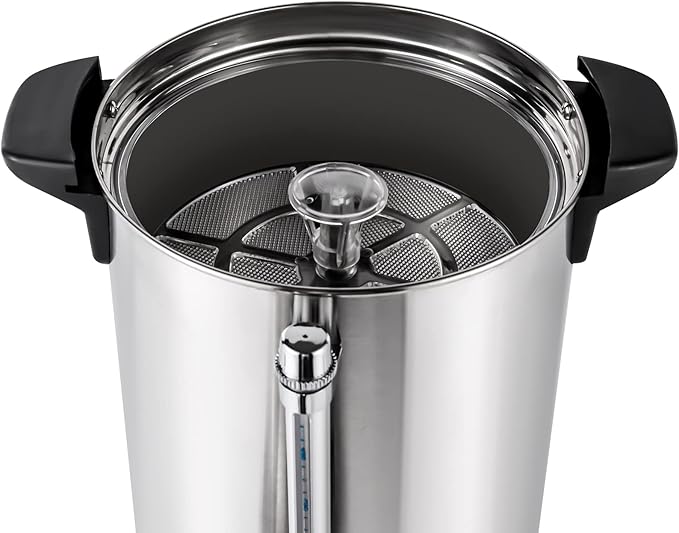 Commercial Grade Stainless Steel Coffee Urn &amp Hot Water Dispenser – 12L 15L 25L Capacity 1KW/1.4KW 110V US Plug for Home Office Party Wedding Events (25 Liters)