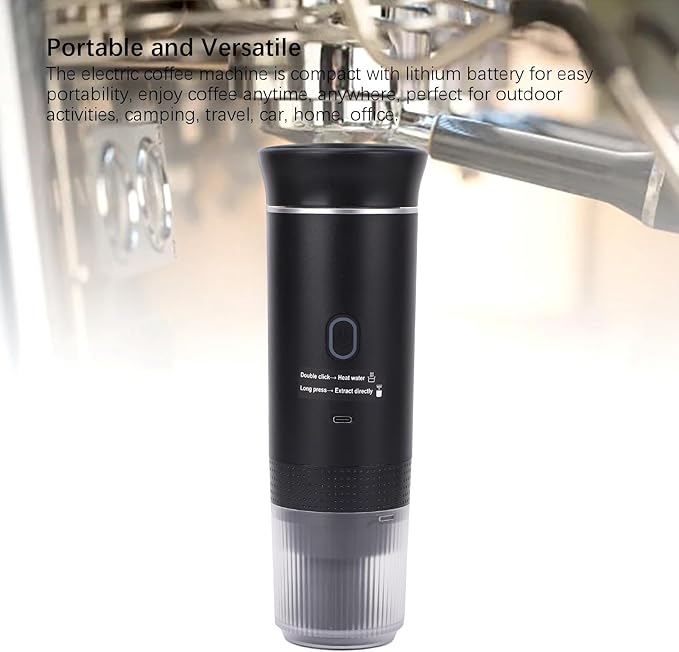 Yunir Portable Electric Coffee Machine Self Heating Travel Coffee Maker with Capsule Design 15 Bar Pressure Material Coffee Maker for Travel Office Car