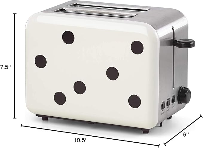 kate spade new york Deco Dot 2-Slice Toaster White with Black Dots