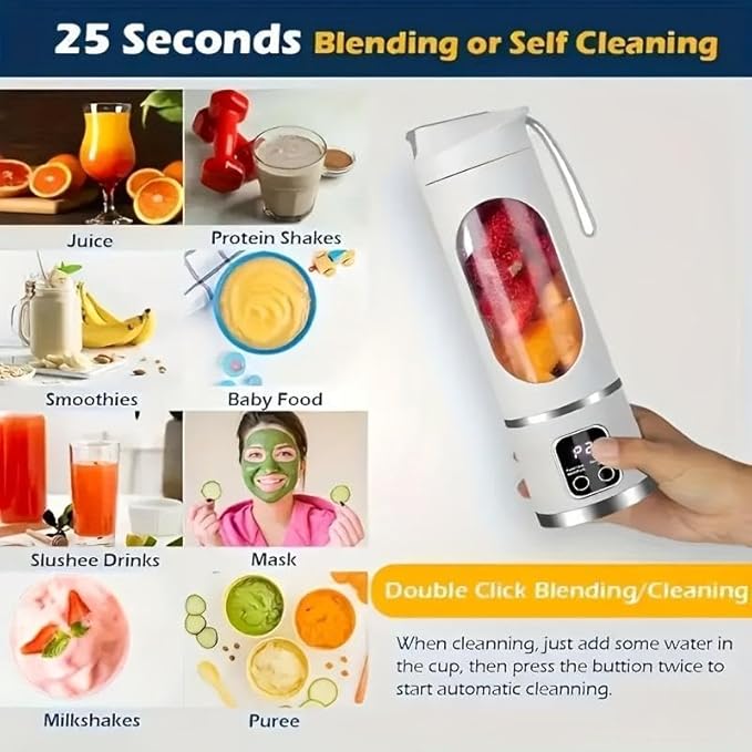 2-in-1 Ice CrusherLeak Proof Design Makes Shakes &amp Baby Food in Seconds cup juicer rechargeable mini blender vegetable digital multimode juicer blender portableUSB Rechargeable