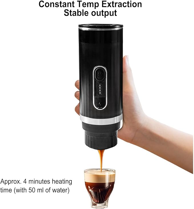 Yosoo Portable Coffee Maker Rechargeable 15 Bar Pressure Compact Light Weight Electric Coffee Machine Built In High Capacity Battery Versatile Capsule Compatibility