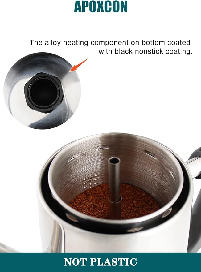 Electric Coffee Percolator Stainless Steel Coffee Maker with Two Heat Resistant Tough Glass Clear Brew Progress Knob Classic Look Keep Warm &amp Cordless Serving Coffee Pot 12 Cup