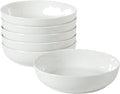 Gibson Home Zen Buffet 6-Piece 41oz Large White Pasta Bowls Porcelain Ceramic Chip and Scratch Resistant Shallow Salad Bowl Serving Bowls Soup Bowls Set Dishwasher &amp Microwave Safe
