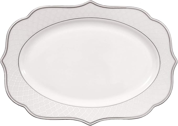 Lorren Home Trends Lace-57 Dinnerware Set for Entertaining One Size Silver