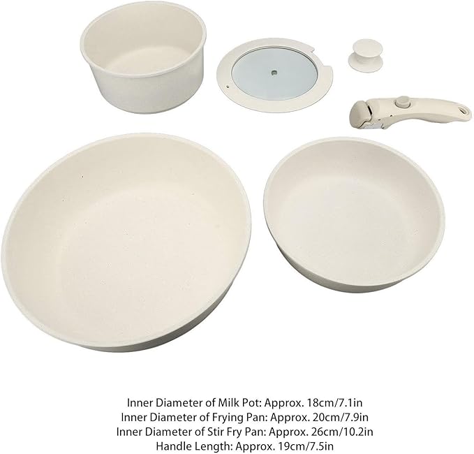 NONSTICK POTS AND PANS COOKWARE SET MAIFAN STONE REMOVABLE HANDLE FOR GAS STOVE INDUCTION COOKER